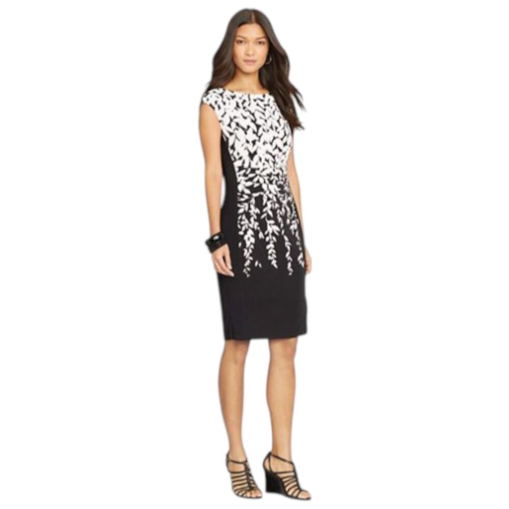 Women's LAUREN RALPH LAUREN Boatneck Ruched Jersey Dress | Size 16‎
